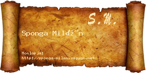 Sponga Milán névjegykártya