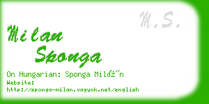 milan sponga business card